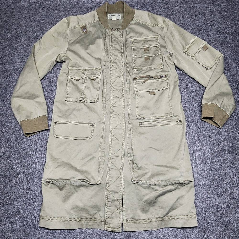 Marrakech Anthropologie Womens Utility Military Multi Pocket Green Jacket S